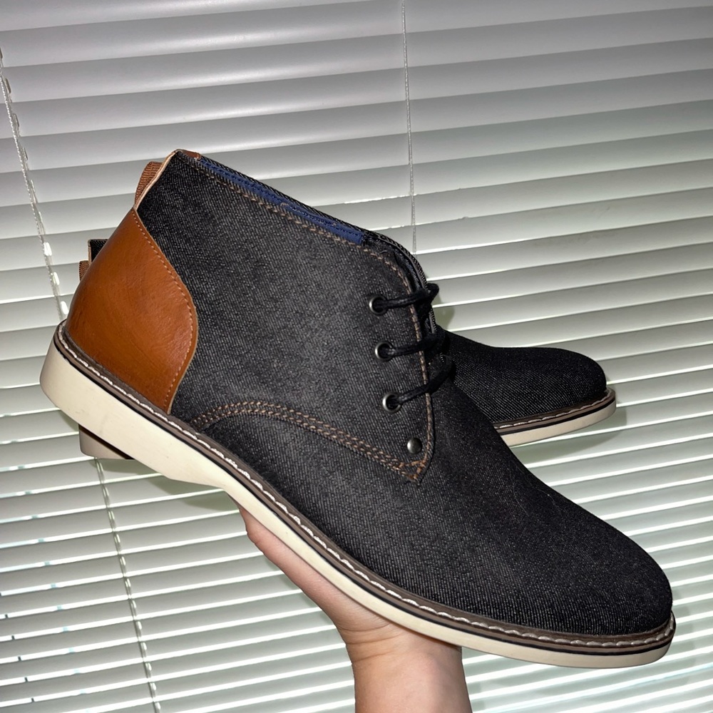 Men’s black denim boots (dress shoes)